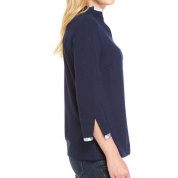 Crown & Ivy Ruffle Split Neck Knit Top - Picture 3 of 3